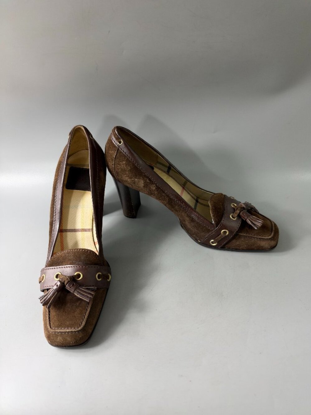 Authentic Vintage Coach Kirsty Brown Suede Tassel Pumps, Size 8.5 B